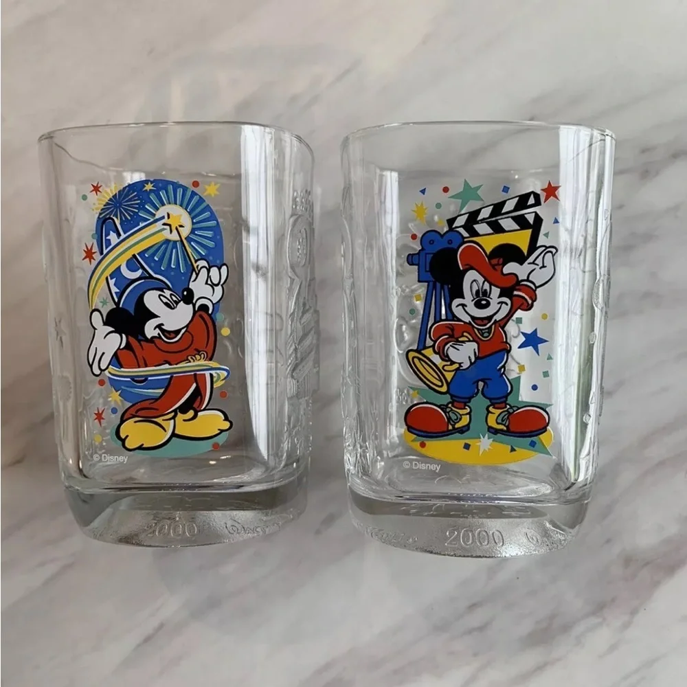 2000 McDonalds Disney World Celebration Mickey Mouse Drinking Glasses Set of 3